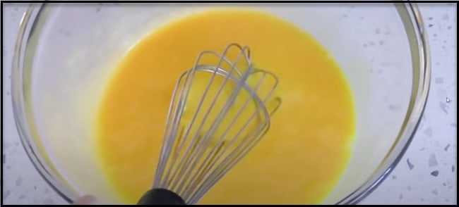 Stir egg yolks