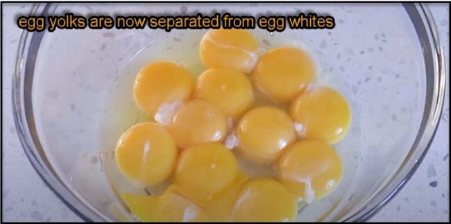 egg yolks from egg whites