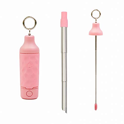 Reusable Boba Smoothie Straw Rainbow Metal Straws Wide Thick Fat Angled Tip  Sharp End Straw for Milkshake Jumbo Bubble Tea Straws With Carry Case Bag