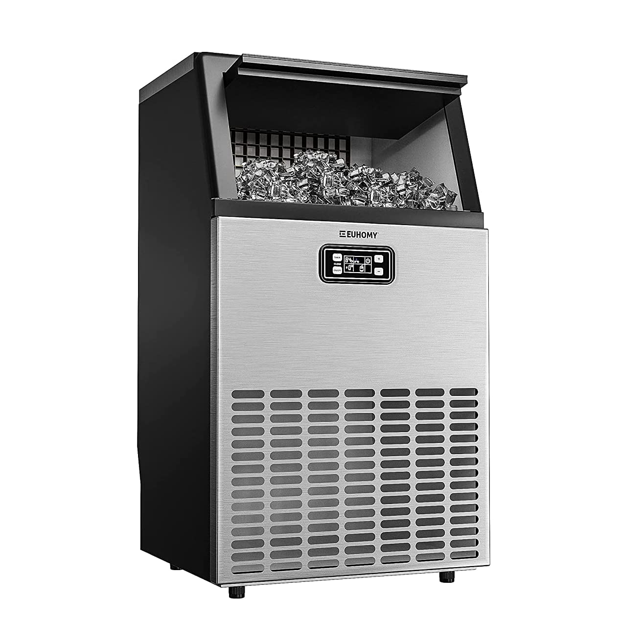 Commercial 76kg Cube Ice Maker Machine Built-in Restaurant Bar Stainless Steel 