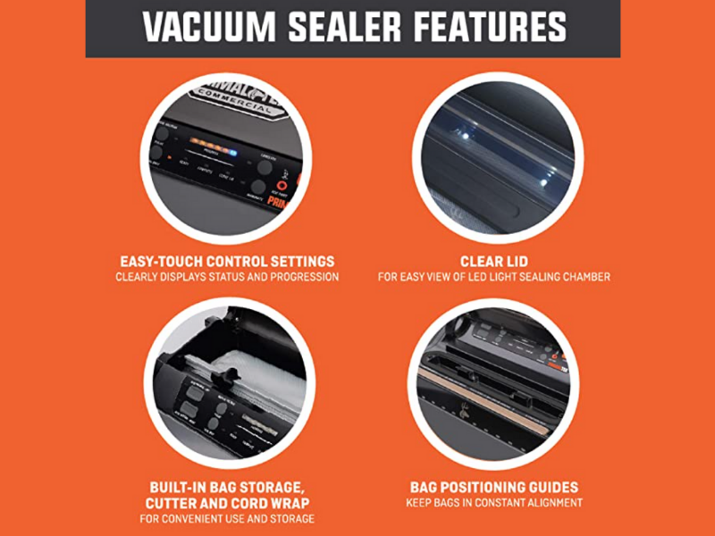 PrimalTek Vacuum Sealer features