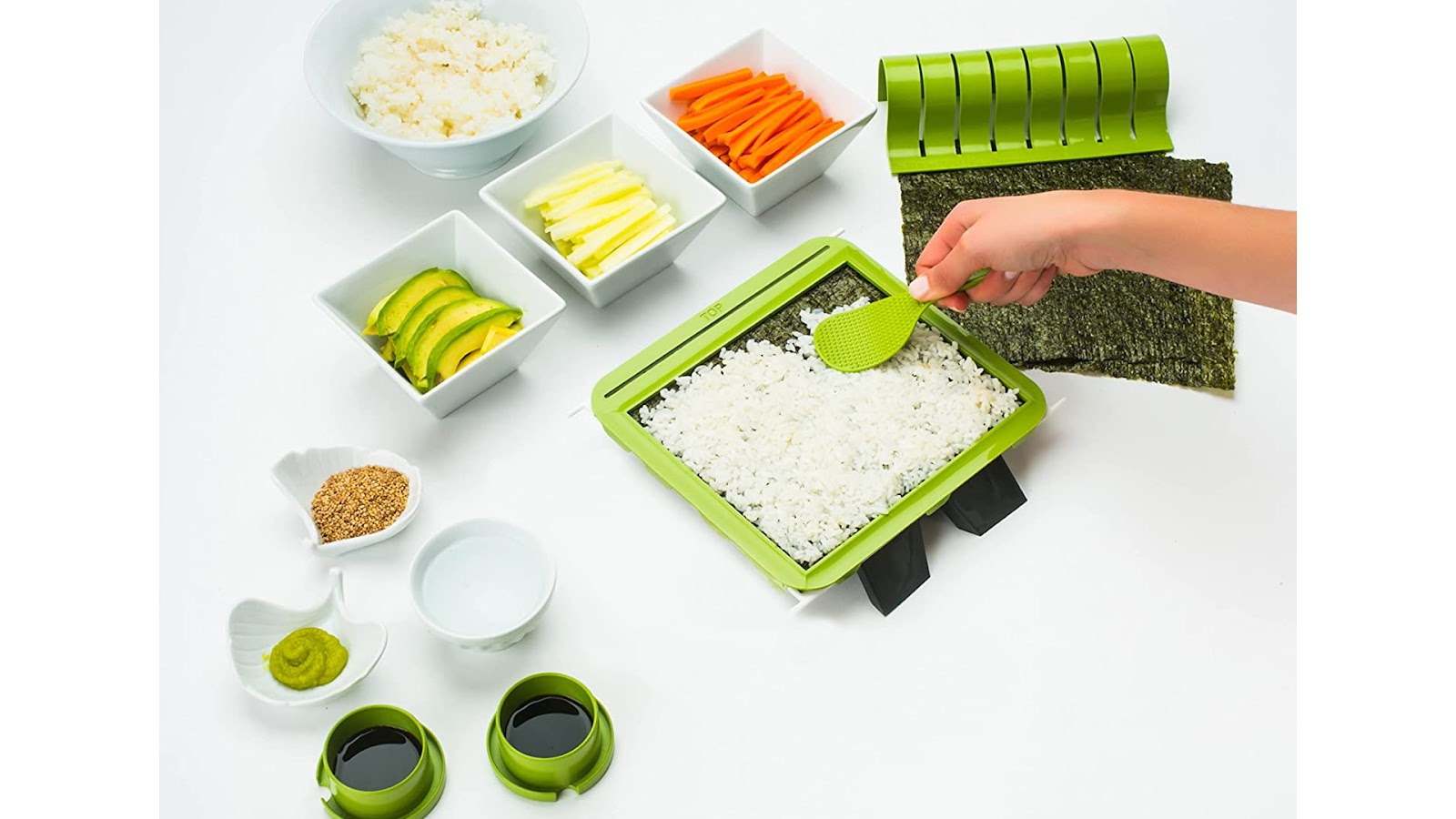 Aya Sushi Making Kit - Original Bazooka Kit - Sushi Knife - Video Tutorials - Sushi Maker - 2 Bamboo Mats - Paddle Spreader - 5 x Chopsticks