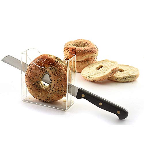 Bagel Slicer Breads Rolls Muffins Buns Kitchen Tool Plastic and Stainless Steel Bagel Slicer for Bagels