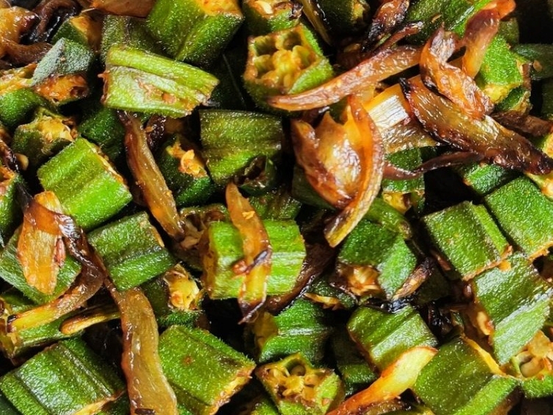 Bhindi ki Sabzi or Okra Vegetable Curry