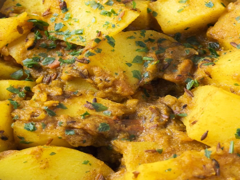 Zeera Aloo Sabzi or Potato Curry With Cumin Seeds