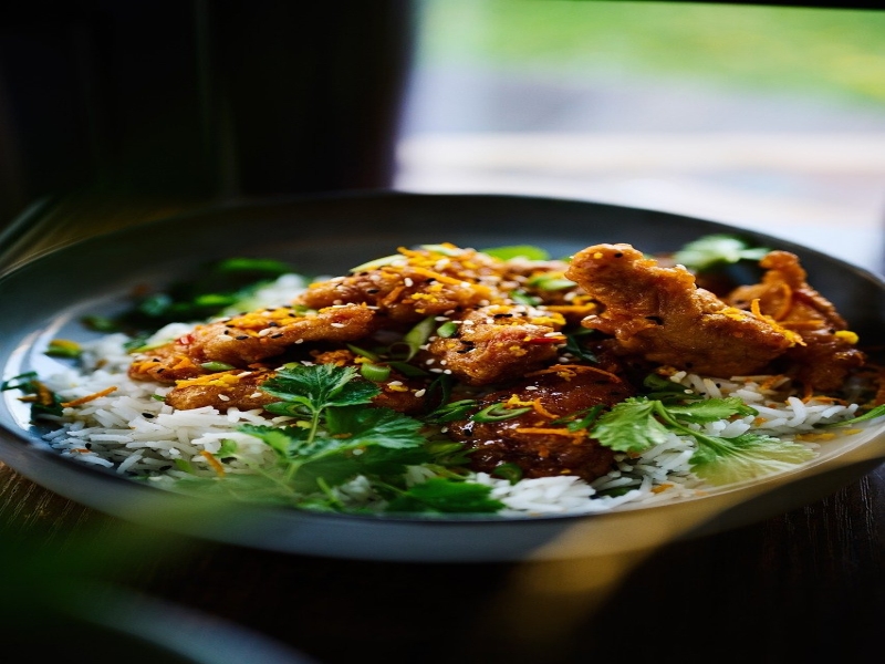 Various Dishes With Sesame Chicken Sauce