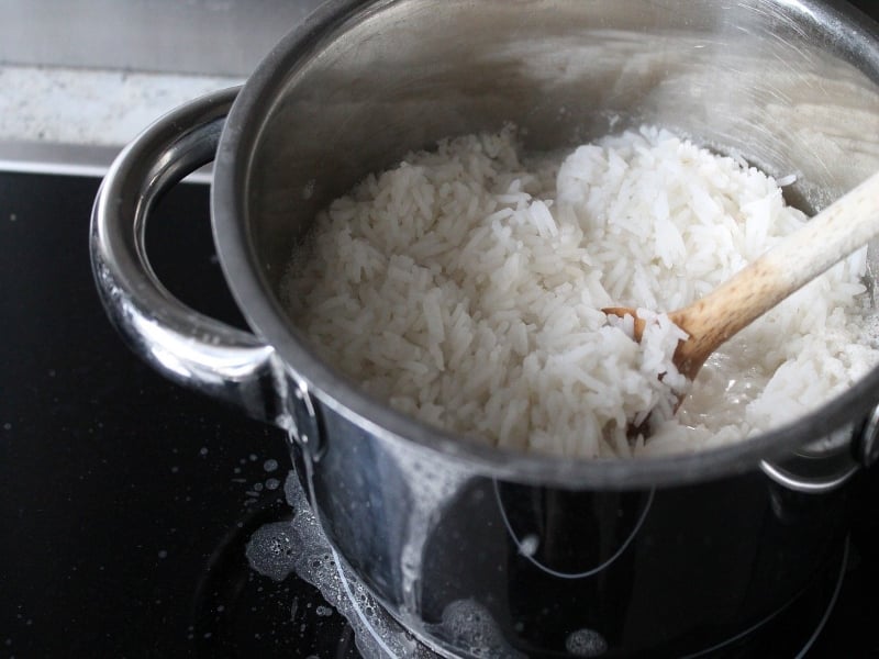 Dry Rice No Liquid Left In The Pot