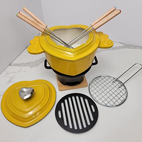 Kusini Electric Fondue Pot Set - Chocolate and Cheese Fondue - Temperature Control, Detachable Serving Trays, & 4 Roasting Forks - Gift Set & Date