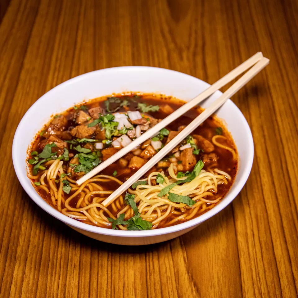 Birria ramen bowl